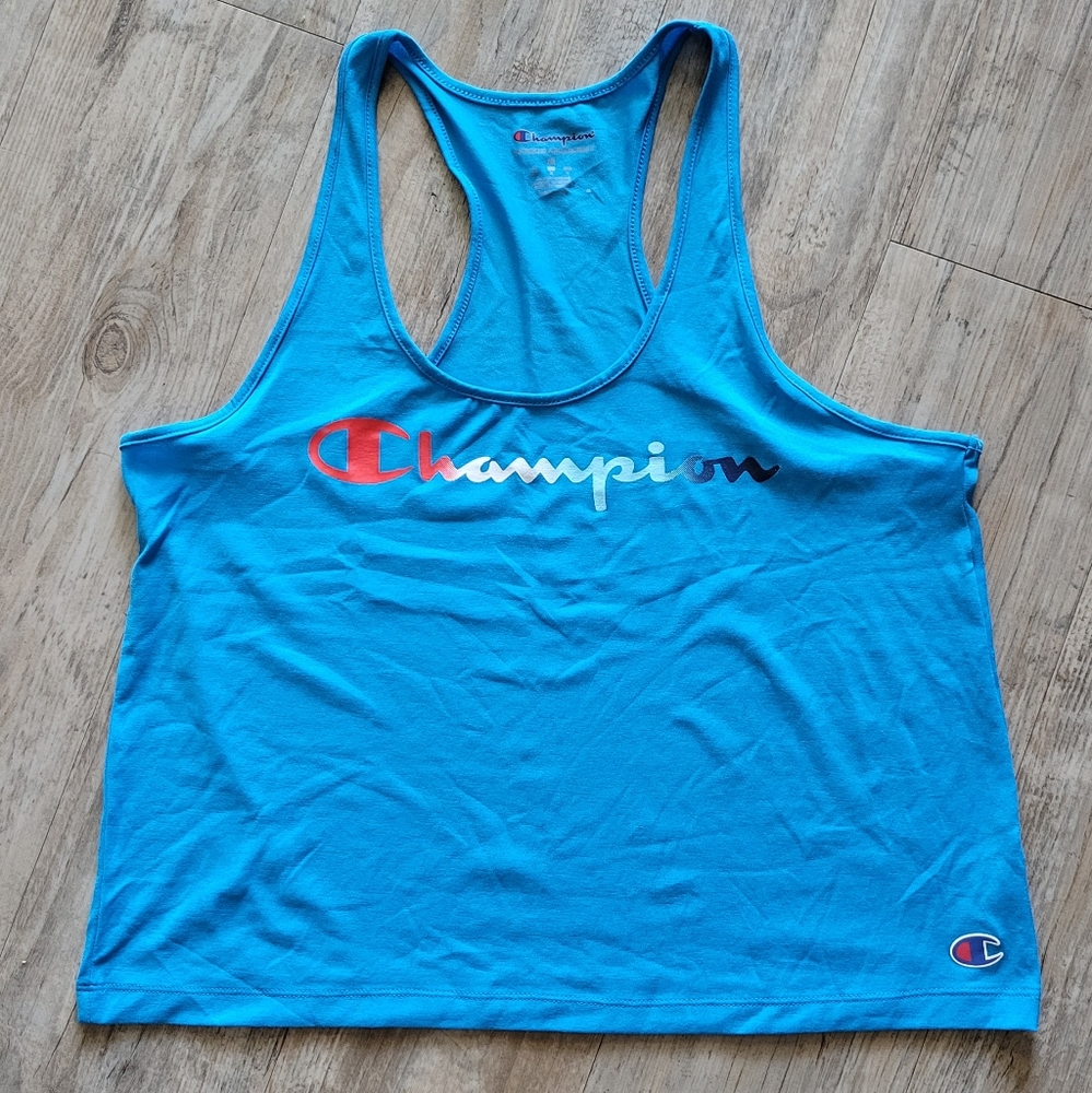 Champion, blue, women's cropped tank, size Medium. Worn once.